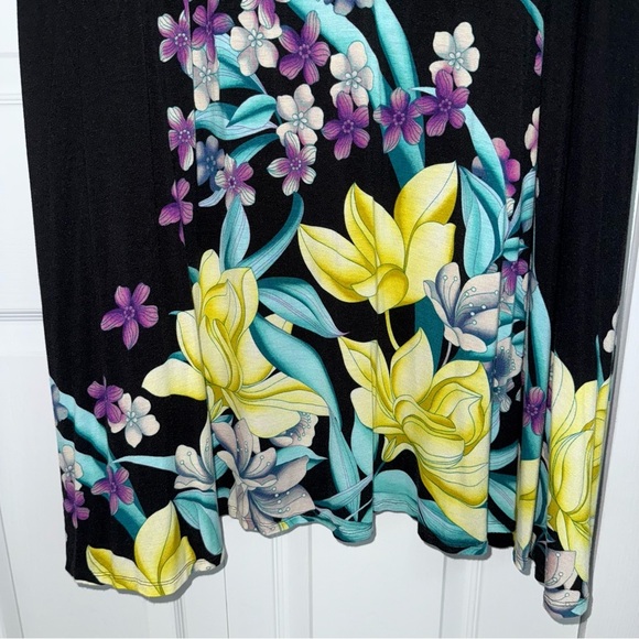 Jennifer Lopez Black and Purple Maxi A-Line Skirt size Large - Picture 3 of 10